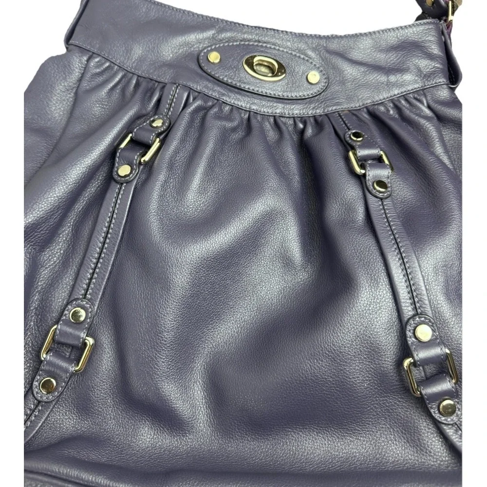 Karla Hanson Purple Hobo Shoulder Bag Vegan Leather Slouch Purse‎ Handbag